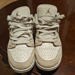 Nike Jordan's Kids Cream and Tan Sneakers